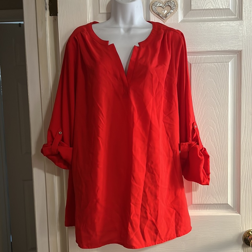 Lane Bryant Red long Sleeve blouse